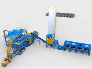 Halvautomatisk maskin för tillverkning av betongblock